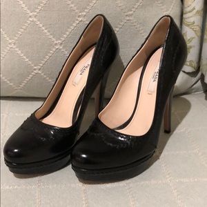 Prada black platform heels